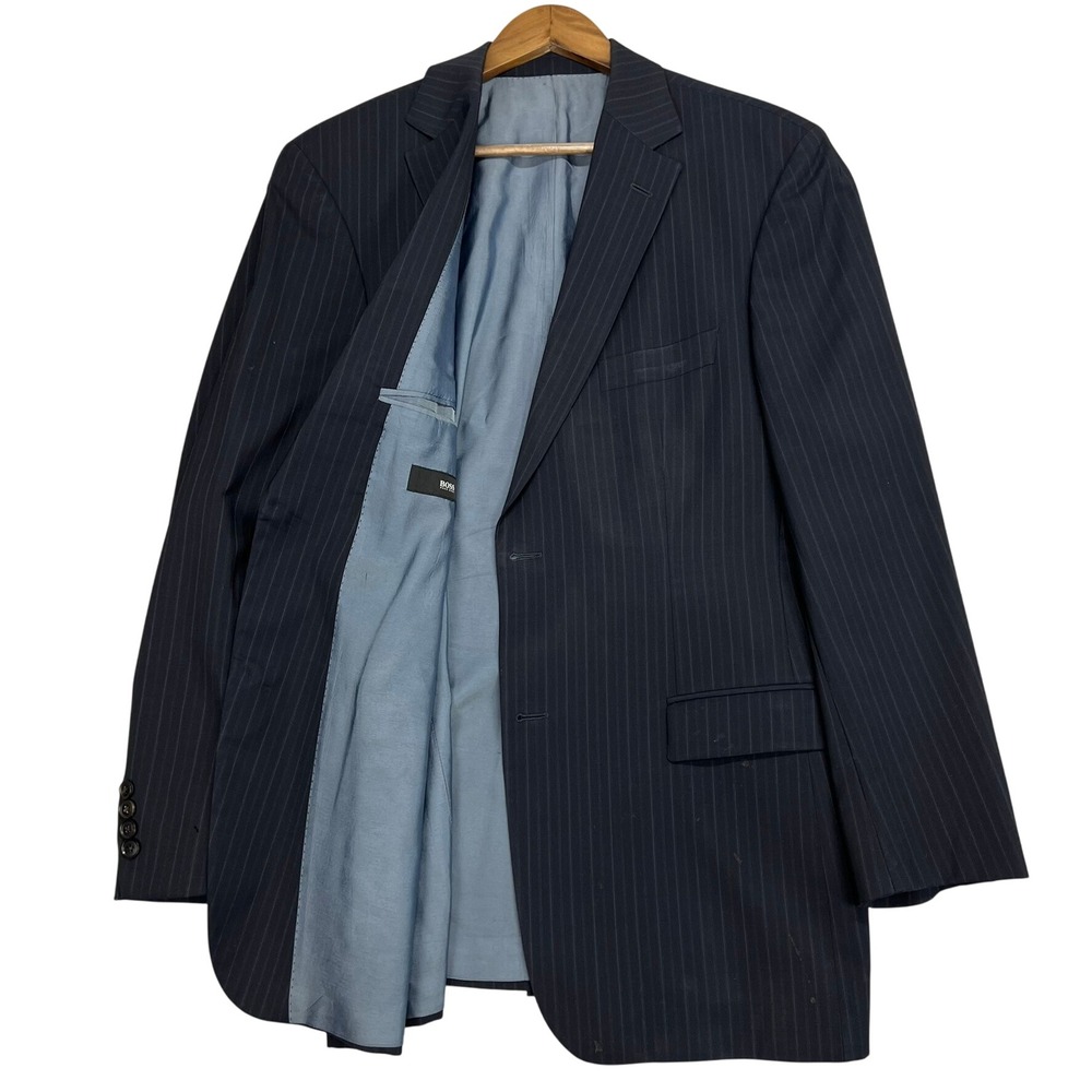 Hugo Boss Bertolucci Pinstripe Virgin Wool Blazer Two‎ Button Suit Jacket 42R